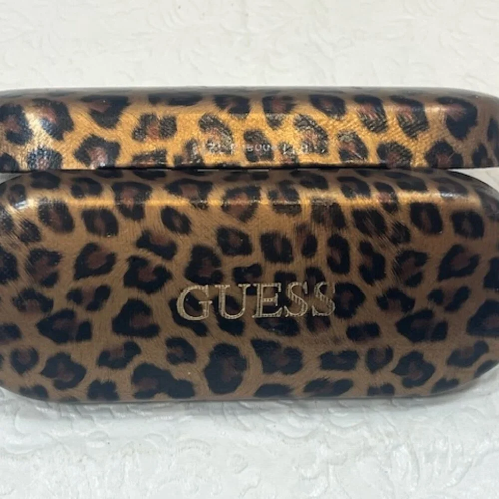 GUESS Designer Leopard Print Case for Eyeglasses